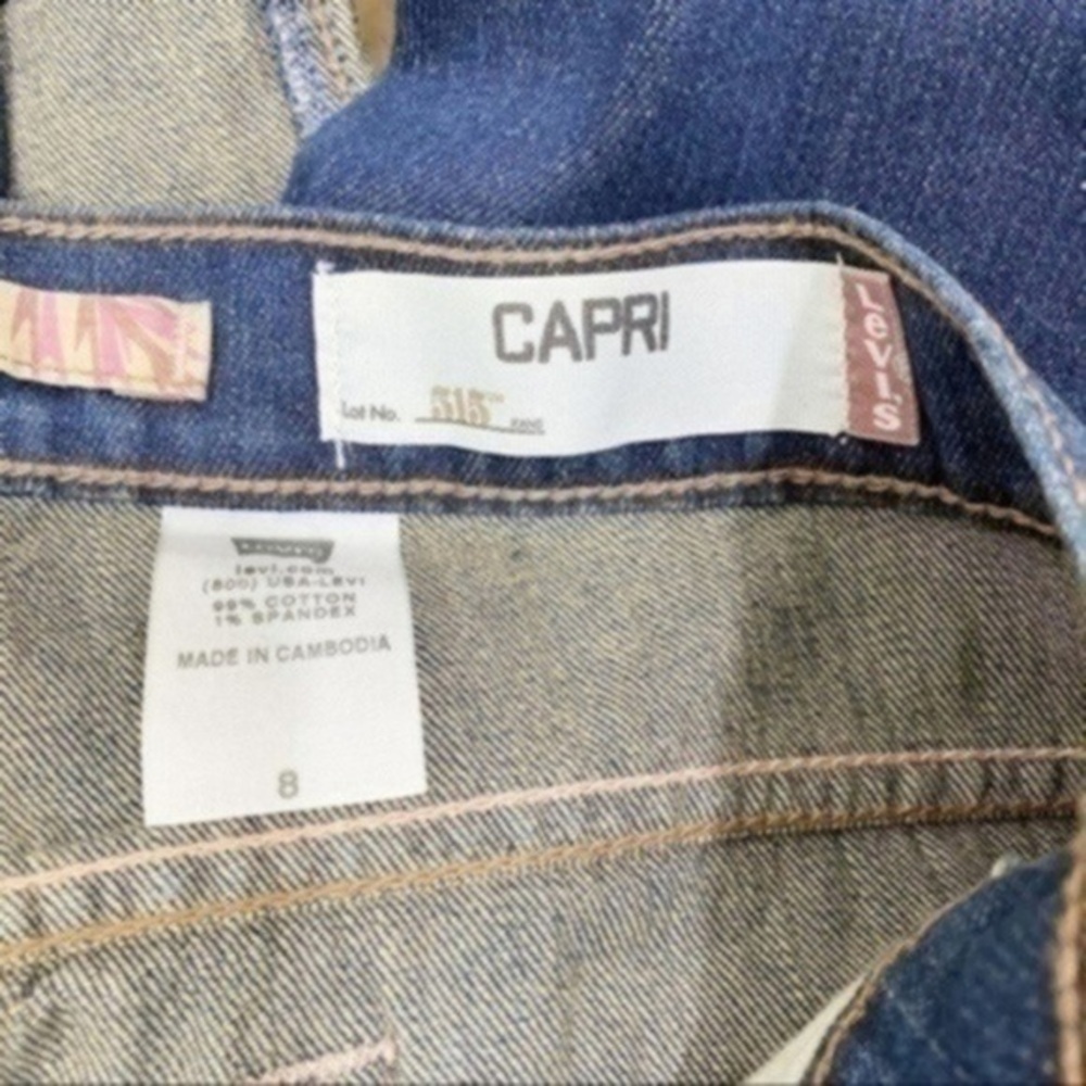 NWT Levi 515 Capri White Label Cuffed Denim Size 8 - Picture 5 of 7